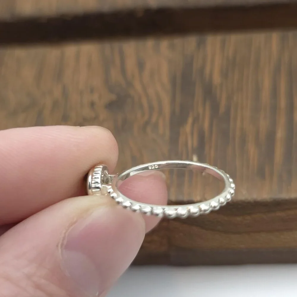 Size 8 Sterling Silver Round Tiger's Eye Stone Ring A1166 - Picture 4 of 7